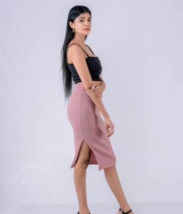 Evangeline Ribbed Midi Skirt