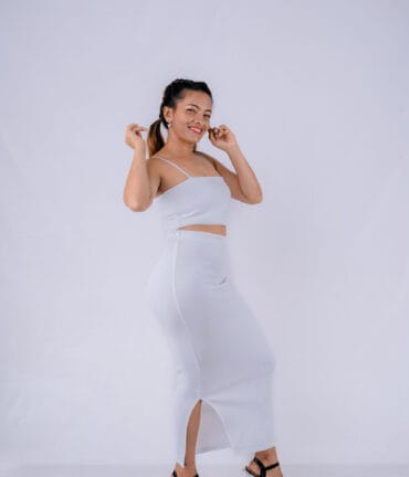 Kleio Ribbed Long Skirt