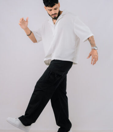 Adonis Oversize Crop Shirt - Phoenix White