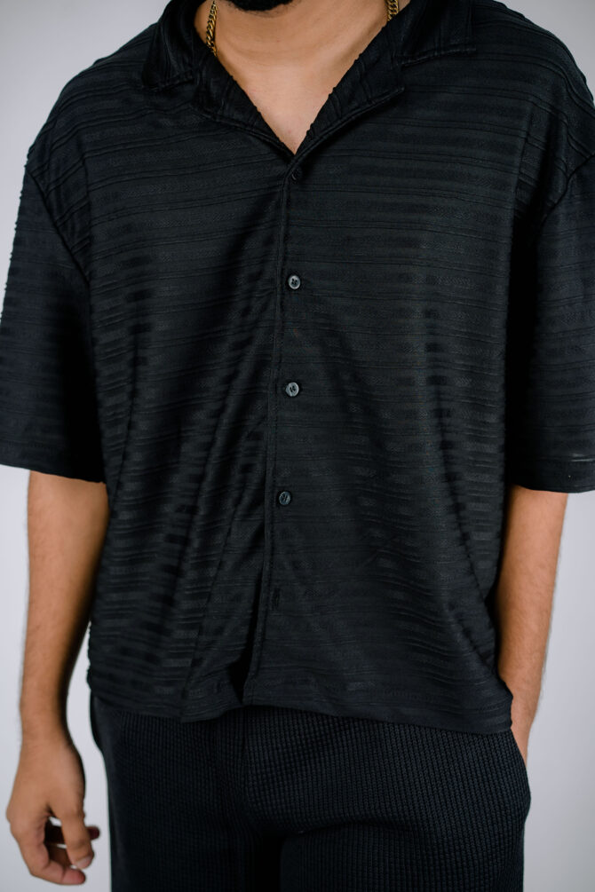 Adonis Oversize Crop Shirt - Raven - Image 2