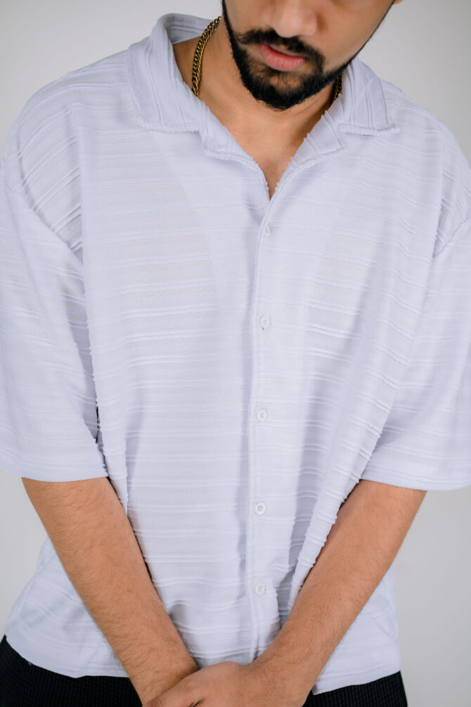 Adonis Oversize Crop Shirt - Phoenix White - Image 3
