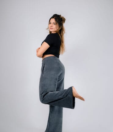 Hera Curve Wide Leg Pant - Ash Grey